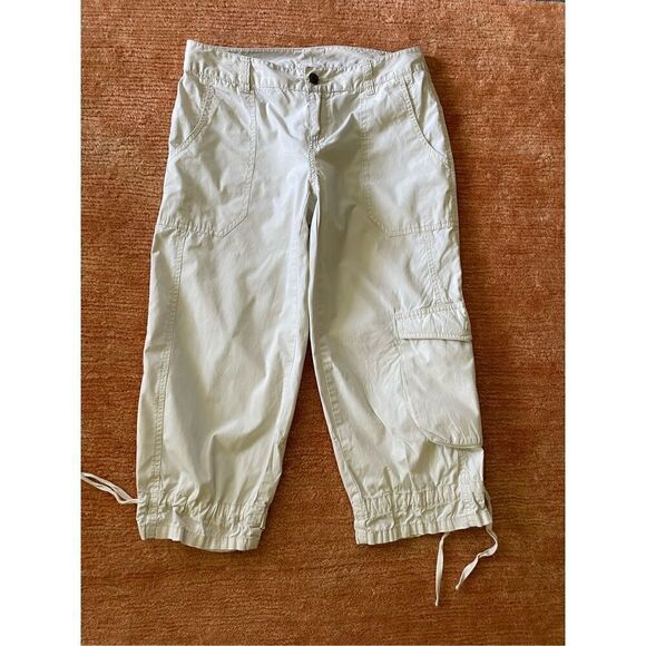 Victorias Secret London Jean Chino Ivory Crop Capri Pants  Cargo Trousers - Picture 1 of 8